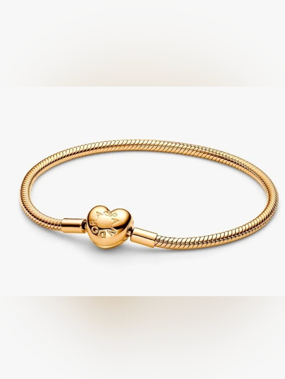 Authentic NEW Pandora Heart Clasp Snake Chain Bracelet 14KGP